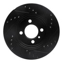 R1 84-91 BMW 325I (USA/Canada) Front Left Drilled & Slotted Black Brake Rotor