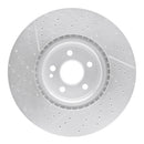 R1 14-19 Mercedes-Benz GLA45 AMG Front Drilled & Slotted Silver Brake Rotor