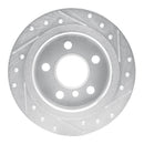 R1 14-24 Mini Cooper (Excl Clubman) Rear Left Drilled & Slotted Silver Brake Rotor