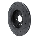 R1 10-17 Volvo XC60 Rear Left Drilled & Slotted Black Brake Rotor