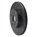 R1 12-15 Scion IQ Front Left Drilled & Slotted Black Brake Rotor