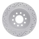 R1 03-11 Lincoln Town Car Rear Right Drilled & Slotted Geo-Carbon Rotor