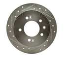 R1 07-10 Hyundai Elantra Rear Left Drilled & Slotted Silver Brake Rotor
