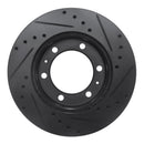 R1 09-15 Toyota Hilux (Mexico) Front Left Drilled & Slotted Black Brake Rotor