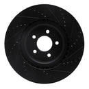 R1 07-14 Ford Mustang Front Left Drilled & Slotted Black Brake Rotor
