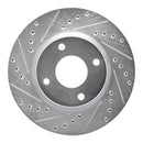 R1 07-14 Nissan Cube Front Drilled & Slotted Silver Brake Rotor Set
