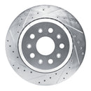 R1 20-25 Jeep Wrangler Rear Left Drilled & Slotted Silver Brake Rotor