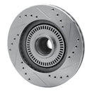 R1 87-92 Lincoln Mark VII Front Left Drilled & Slotted Silver Brake Rotor