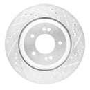 R1 2019-2025 Hyundai Kona N Rear Right Drilled & Slotted Silver Brake Rotor