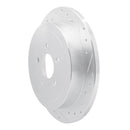 R1 03-11 Lincoln Town Car Rear Right Drilled & Slotted Silver Brake Rotor