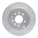 R1 07-15 Mazda CX-9 Rear Left Drilled & Slotted Silver Brake Rotor