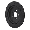 R1 13-19 Ford Flex Front & Rear Drilled & Slotted Black Brake Rotor Set