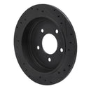 R1 97-04 Ford F-150 RWD Rear Left Drilled & Slotted Black Brake Rotor