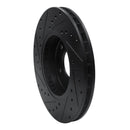 R1 97-03 Jaguar Vanden Plas Front Right Drilled & Slotted Black Brake Rotor