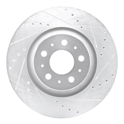 R1 20-25 Tesla Model Y Rear Right Drilled & Slotted Silver Brake Rotor