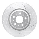 R1 20-25 Tesla Model Y Rear Right Drilled & Slotted Silver Brake Rotor