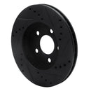 R1 00-05 Chrysler Neon Front Left Drilled & Slotted Black Brake Rotor