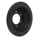 R1 92-04 Acura SLX Rear Right Drilled & Slotted Black Brake Rotor