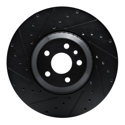 R1 20-25 Jaguar E-Pace Front Left Drilled & Slotted Black Brake Rotor