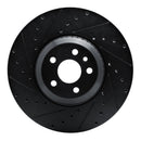 R1 20-25 Jaguar E-Pace Front Left Drilled & Slotted Black Brake Rotor