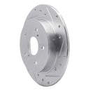 R1 07-14 Suzuki SX4 Rear Right Drilled & Slotted Silver Brake Rotor