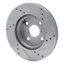 R1 12-15 Scion IQ Front Left Drilled & Slotted Silver Brake Rotor