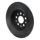 R1 17-25 Acura RDX Rear Left Drilled & Slotted Black Brake Rotor