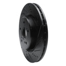 R1 21-25 Acura TLX Front Right Drilled & Slotted Black Brake Rotor