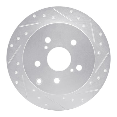 R1 12-20 Toyota Prius V Rear Right Drilled & Slotted Silver Brake Rotor