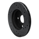R1 90-91 Toyota Celica Front Left Drilled & Slotted Black Brake Rotor