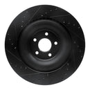 R1 10-24 Jaguar XFR-S Rear Right Drilled & Slotted Black Brake Rotor