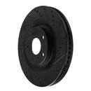 R1 19-24 Infiniti QX50 Front Right Drilled & Slotted Black Brake Rotor