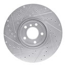 R1 02-06 BMW X5 Front Right Drilled & Slotted Silver Brake Rotor