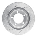 R1 08-21 Lexus LX570 Front Right Drilled & Slotted Silver Brake Rotor