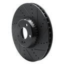 R1 15-23 Mercedes-Benz C300 Sedan Front Right Drilled & Slotted Black Brake Rotor