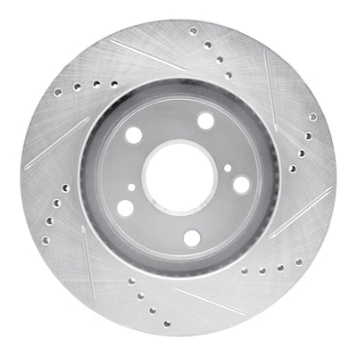 R1 06-18 Lexus HS250h Front Drilled & Slotted Silver Brake Rotor Set