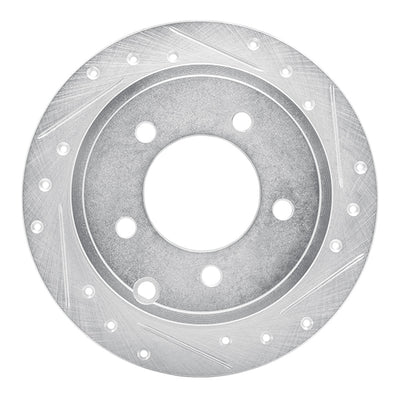 R1 07-17 Chrysler 200 Rear Right Drilled & Slotted Silver Brake Rotor