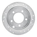 R1 07-17 Chrysler 200 Rear Right Drilled & Slotted Silver Brake Rotor