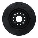 R1 19-25 Ram 1500 Front Right Drilled & Slotted Black Brake Rotor