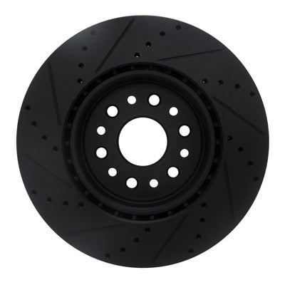 R1 19-25 Ram 1500 Front Drilled & Slotted Black Brake Rotor Set