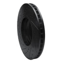 R1 2007-2008 BMW ALPINA B7 Front Right Drilled & Slotted Black Brake Rotor