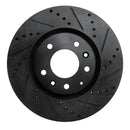 R1 04-08 Mazda RX-8 Front Right Drilled & Slotted Black Brake Rotor