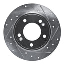 R1 11-25 Hyundai Veloster Rear Drilled & Slotted Silver Brake Rotor Set