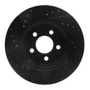 R1 07-12 Dodge Nitro Front Right Drilled & Slotted Black Brake Rotor