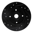 R1 85-02 Volkswagen Golf Rear Right Drilled & Slotted Black Brake Rotor