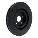 R1 -23 Subaru Ascent Front Left Drilled & Slotted Black Brake Rotor