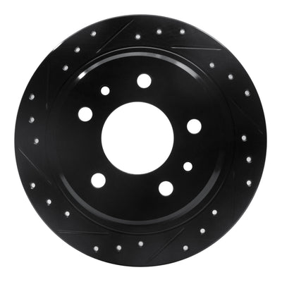 R1 82-89 BMW 633CSI Rear Left Drilled & Slotted Black Brake Rotor