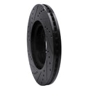 R1 13-24 Infiniti Q60 Front & Rear Drilled & Slotted Black Brake Rotor Set