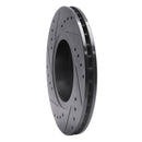 R1 98-04 Ford Contour Front Right Drilled & Slotted Black Brake Rotor