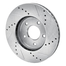 R1 11-25 Chevrolet City Express Front Left Drilled & Slotted Silver Brake Rotor